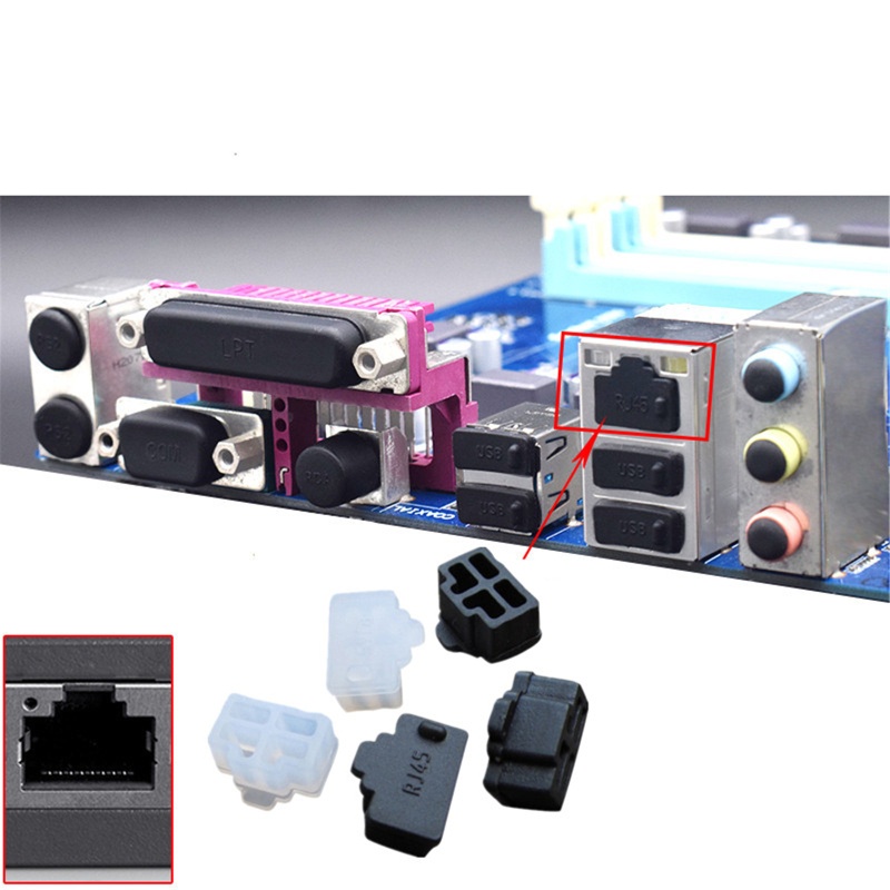 Bộ 5 Nút Silicon Chống Bụi Cho Cổng RJ45, cổng Ethernet, nắp đậy cổng mạng Lan
