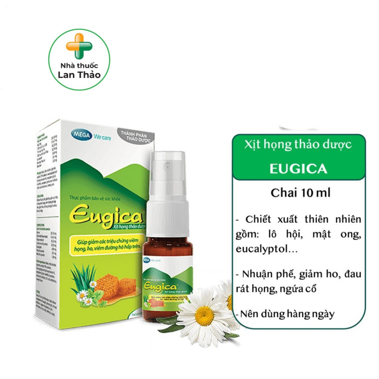 Xịt họng eugica thảo dược chai 10ml
