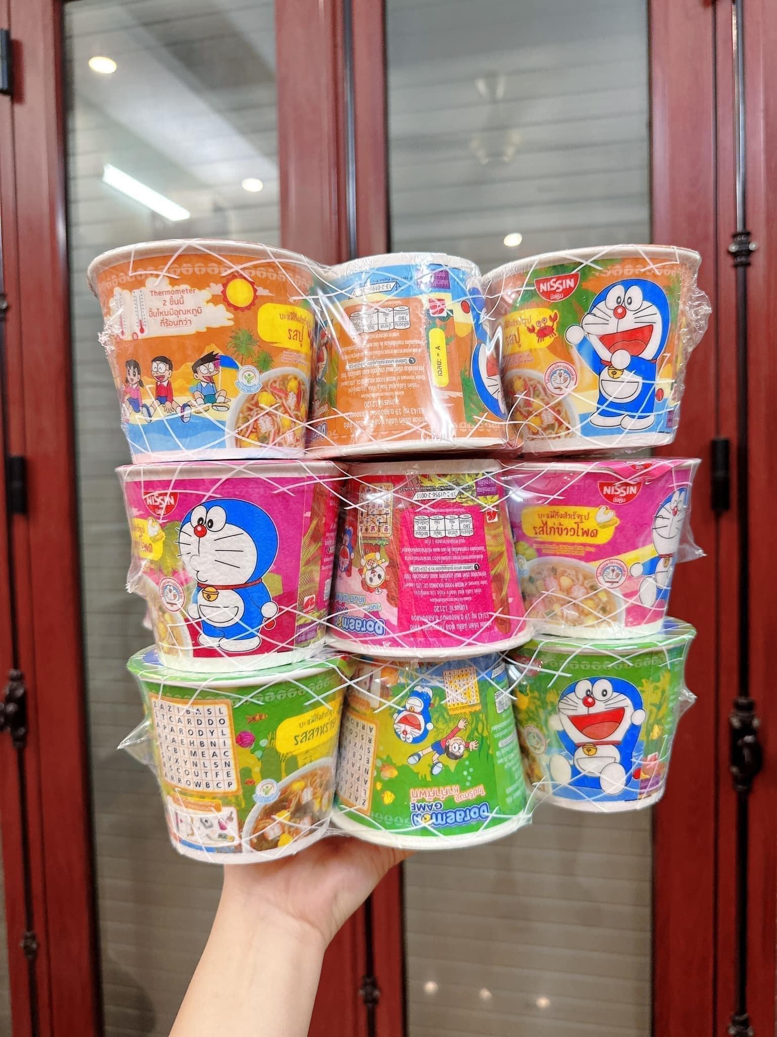 Lốc 6 Hộp Mì tôm DOREMON NISSIN Thái Lan cho bé hộp 40gam