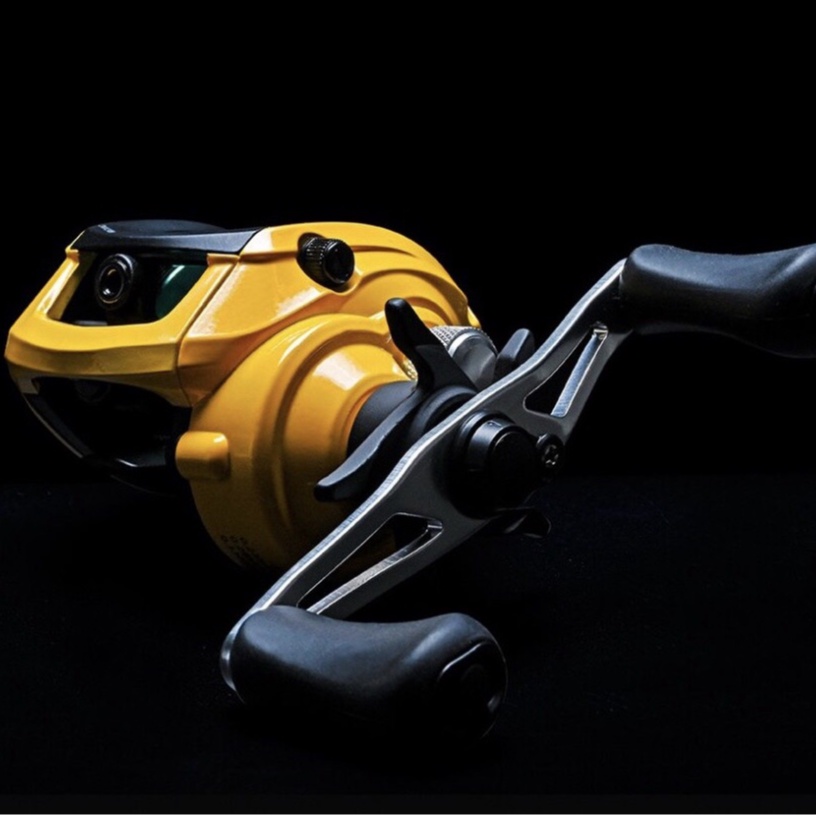 Máy ngang câu lure YFR tay quay kim loại giá rẻ có tay phải và trái MÀU VÀNG máy ngang giá rẻ câu lure