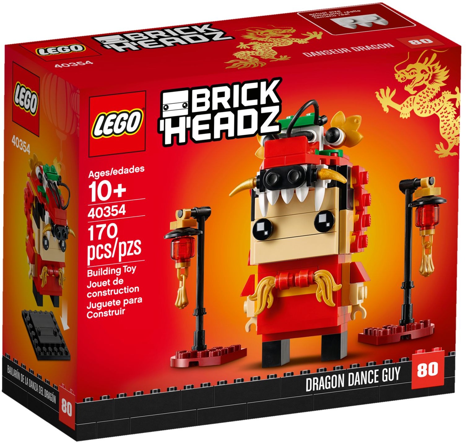 LEGO Brickheadz 40354 Anh Chàng Múa Rồng (170 chi tiết) [BrickVN]