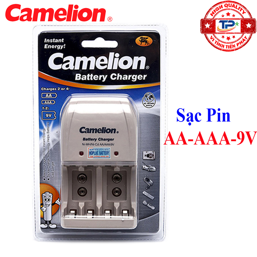 Bộ sạc Pin đa năng 3 in 1 cho Pin AA AAA 9V vuông Camelion BC-0904SM