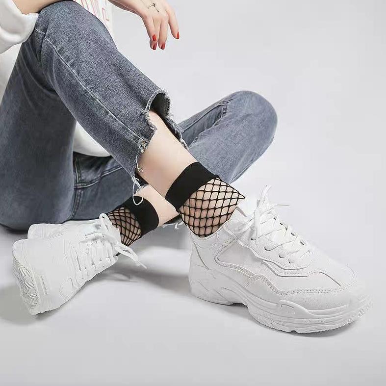 Giày thể thao nữ full trắng chất da