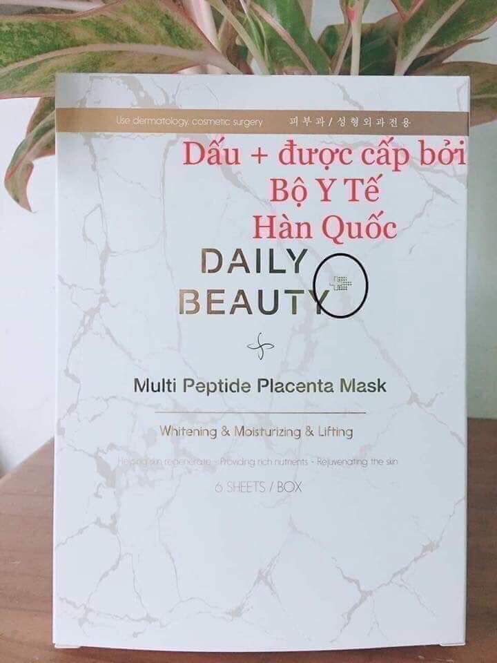 Mặt nạ daily beauty, mặt nạ sạch mụn, mặt nạ nhau thai cừu hàn quốc tái tạo dưỡng trắng nâng cơ mặt (1 miếng)