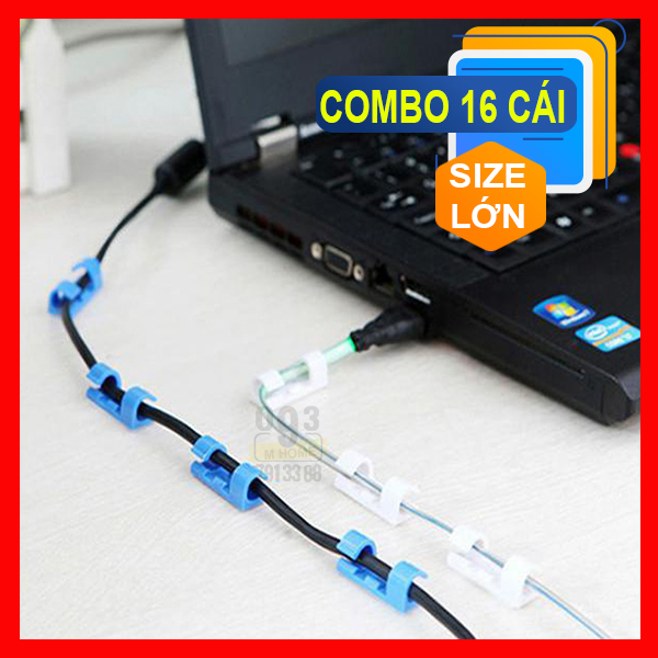Combo 16 Nút Kẹp Cố Định Dây Cáp ĐiệnKẹp Chia Dây Điện 4X1.5x1.1 Cm