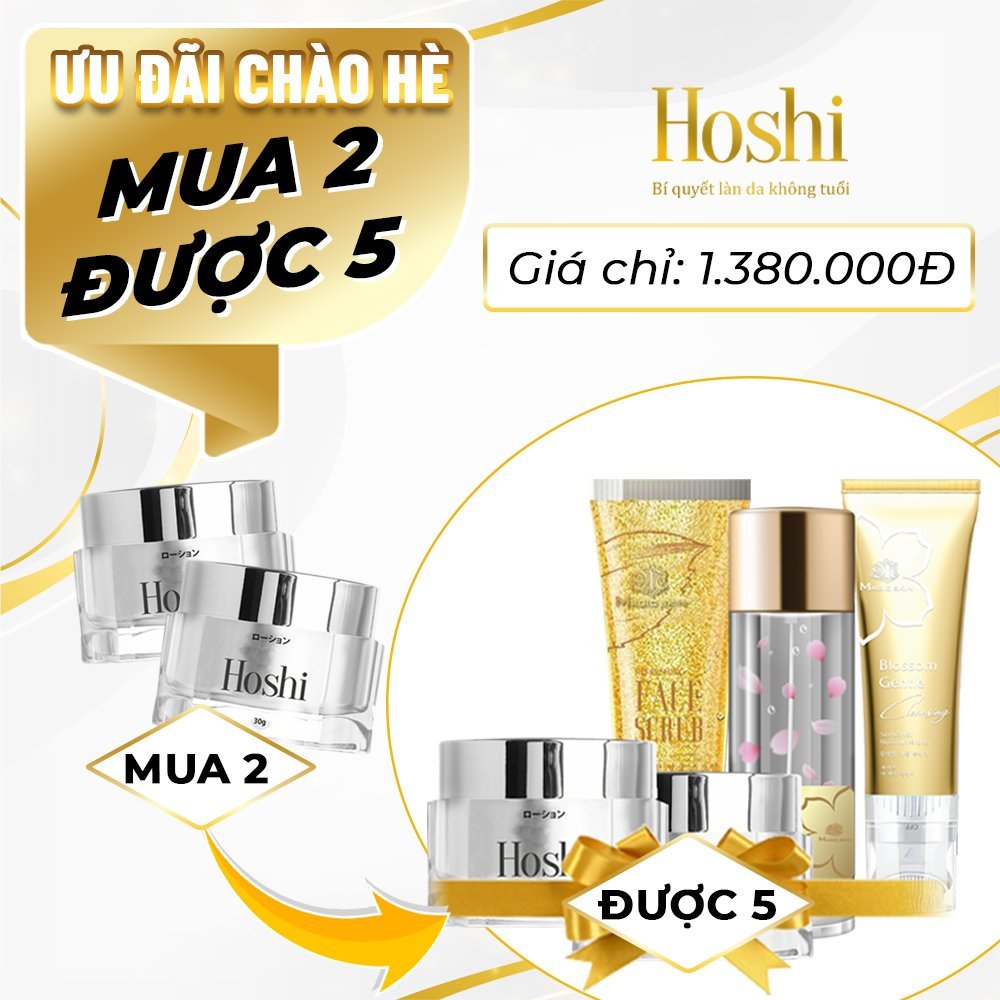 [Mua 2 Được 5] Bộ sản phẩm: Kem dưỡng da Hoshi 30ml + Viên Sủi Hoshi Tặng Kèm Combo
