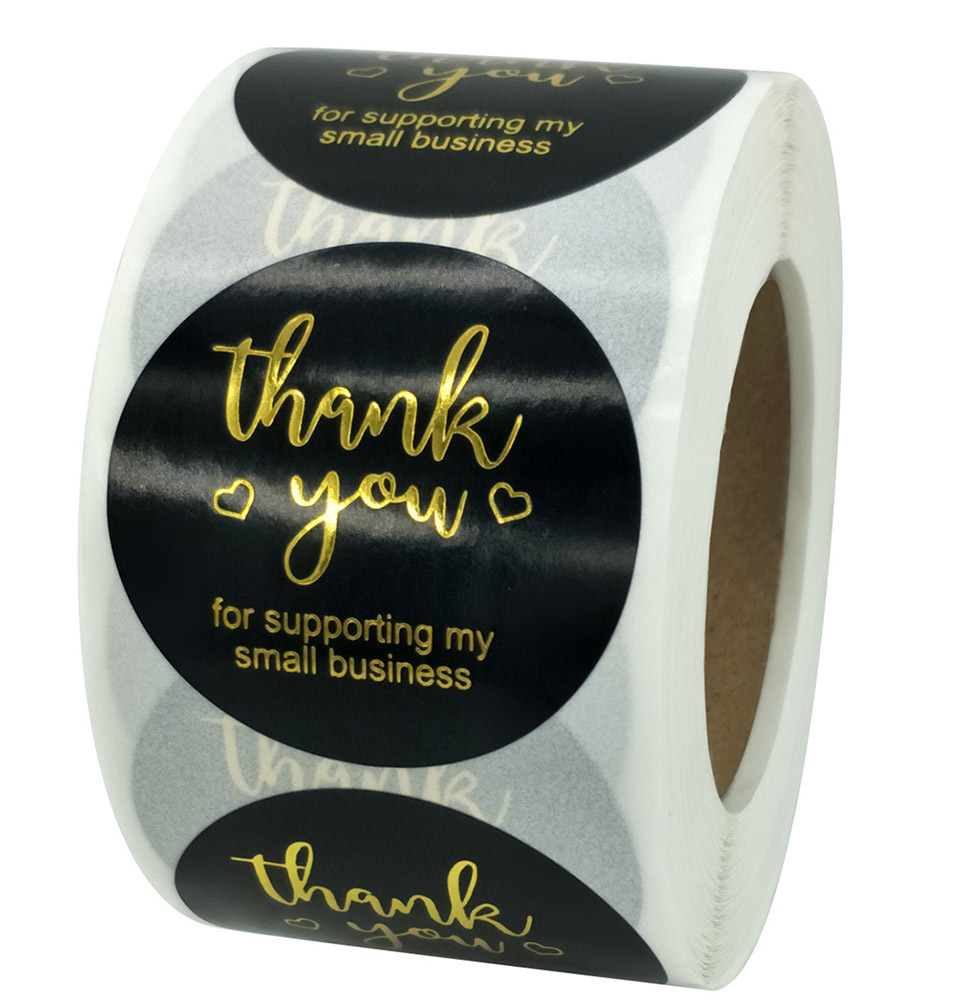 Giá xưởng - cuộn 500 tem dán sticker thank you 25mm tem dán trang trí quà tặng