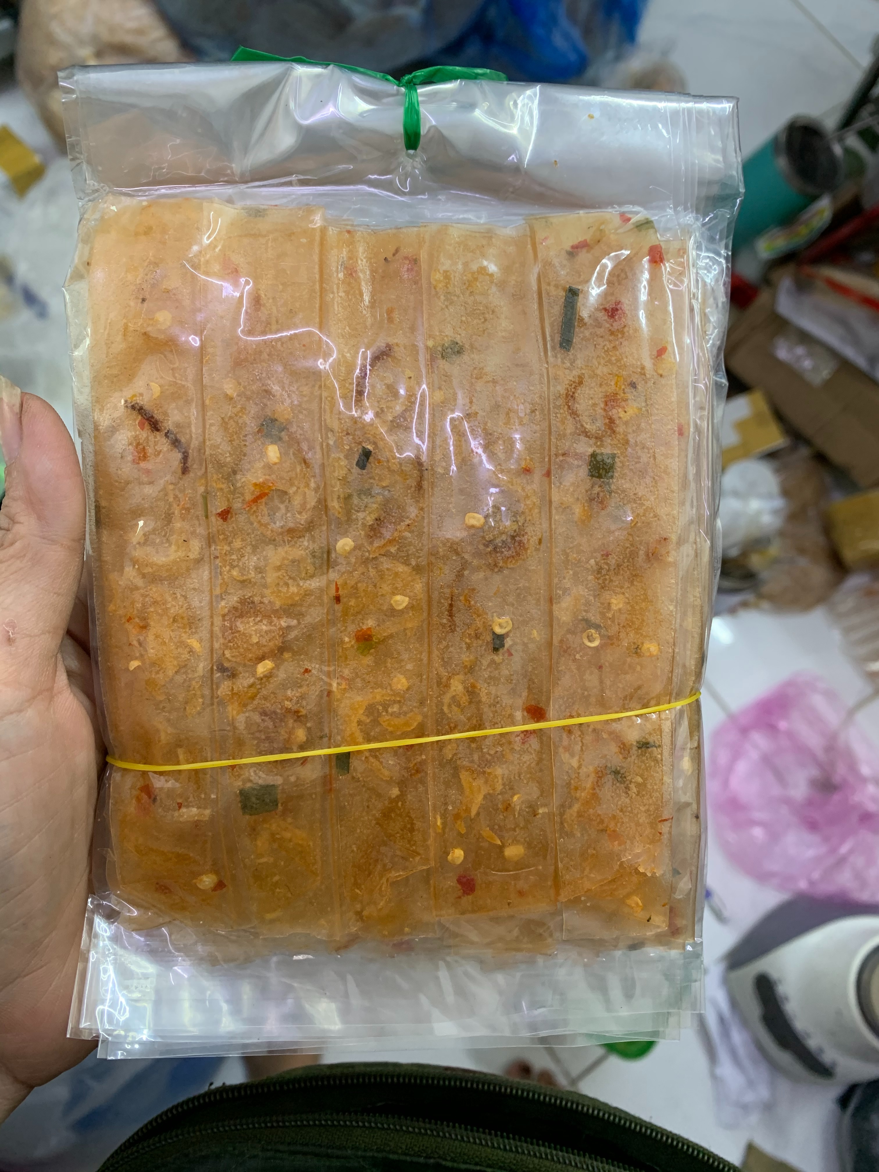 5 bịch bánh tráng tôm dẽo cuộn hanh phi