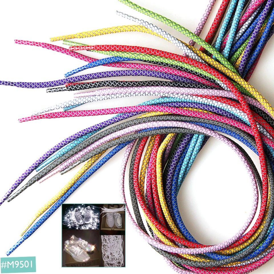 Dây Giày Phản Quang Tròn MWC Cao Cấp M9501, Dây Giày Thể Thao Shoelaces Bản Tròn Chuyên Dùng Cho yz350, 500, 700, Yeezy