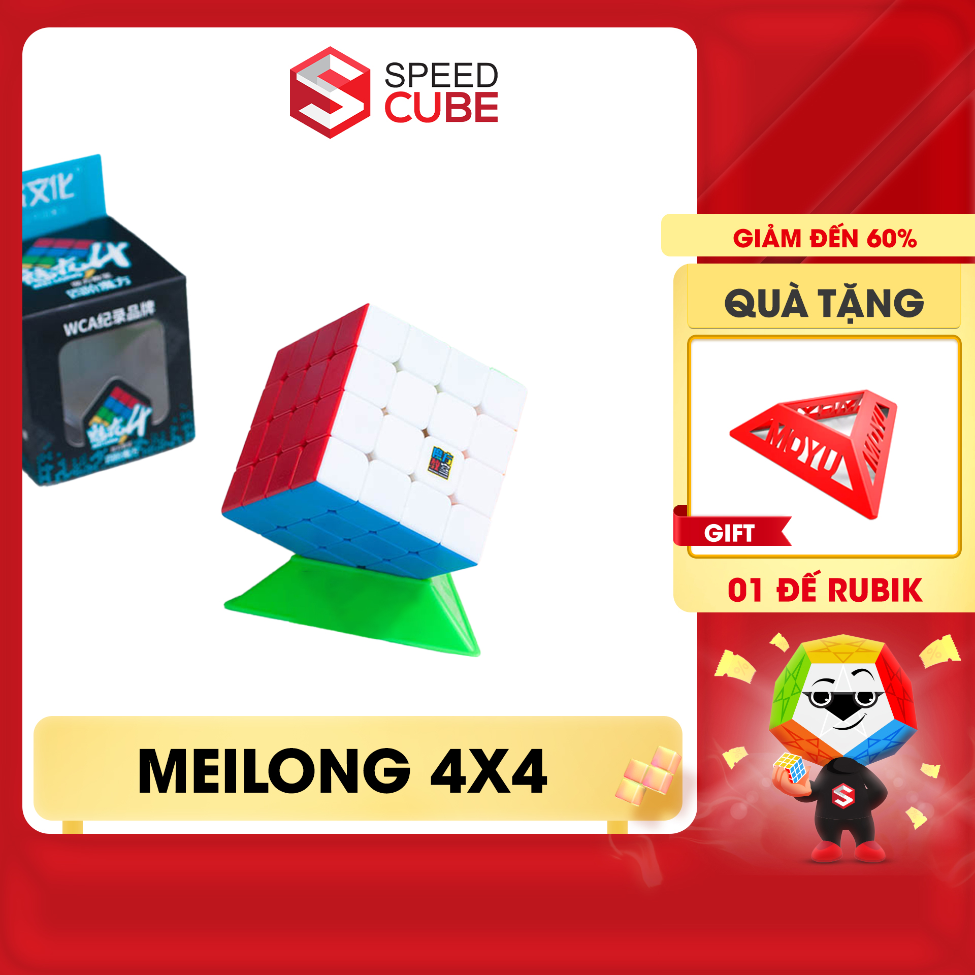 Rubik 4x4 Stickerless MoYu MeiLong MFJS, Rubik 4x4x4 chính hãng MoYu - Shop Speed Cube
