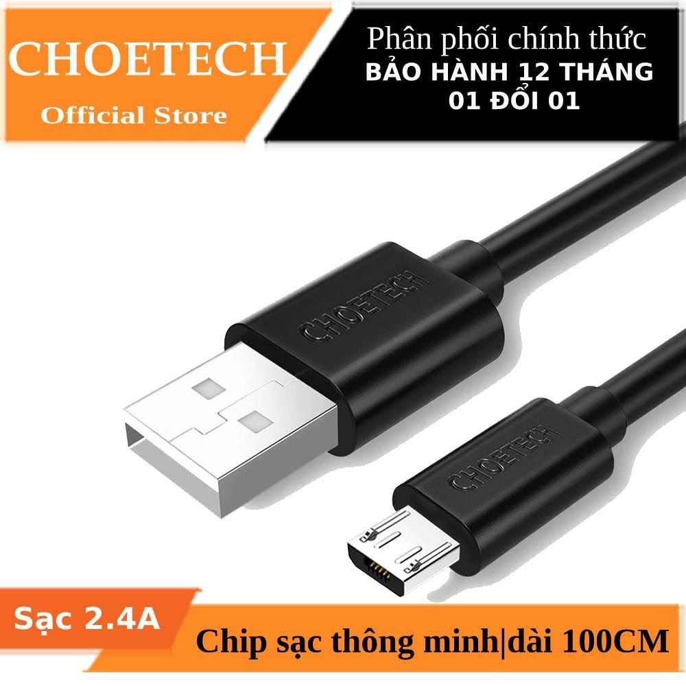 Dây cáp sạc micro usb hiệu choetech s-mt009 - hàng chính hãng