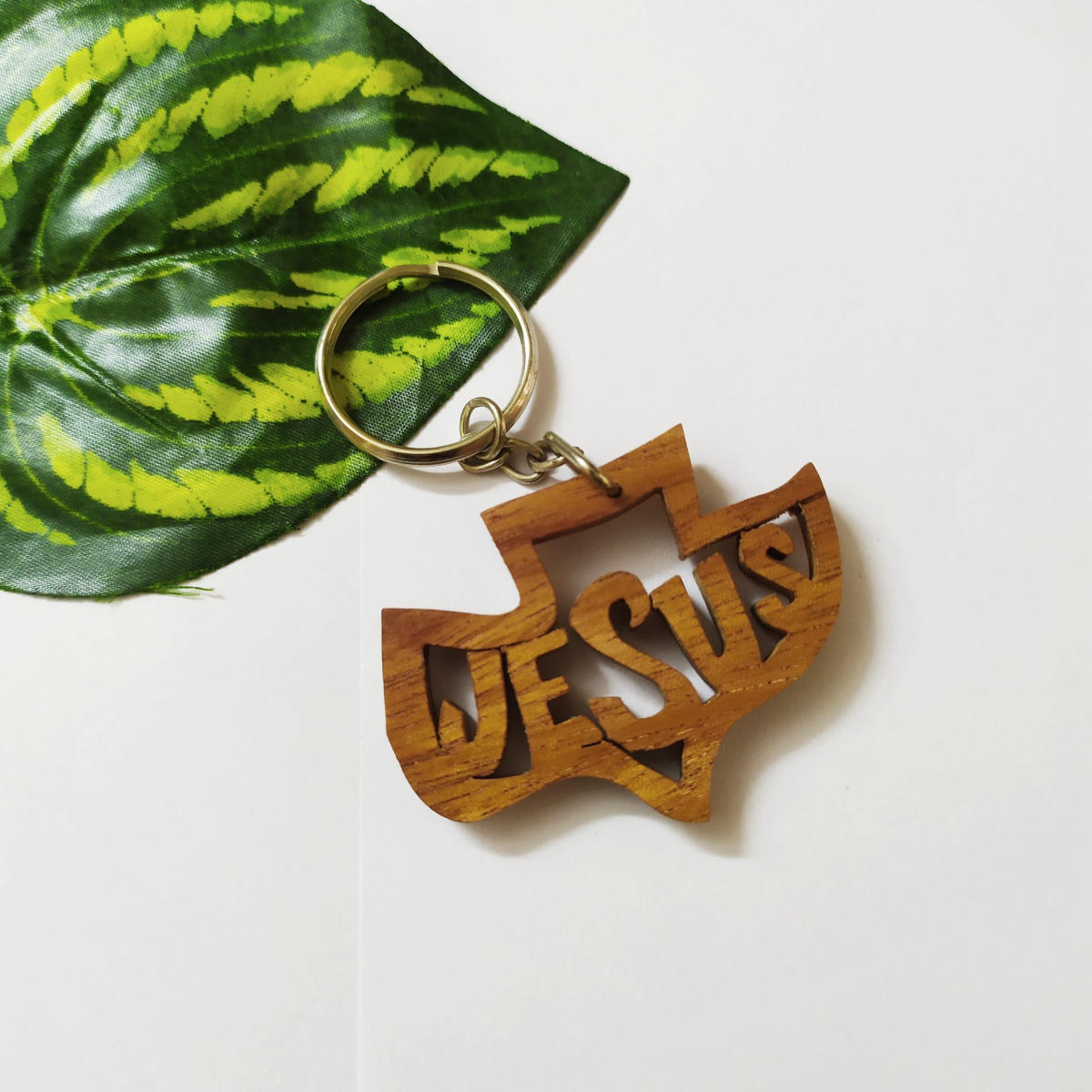 Móc khóa gỗ - bồ câu jesus rỗng - 1 cái - mk-js03
