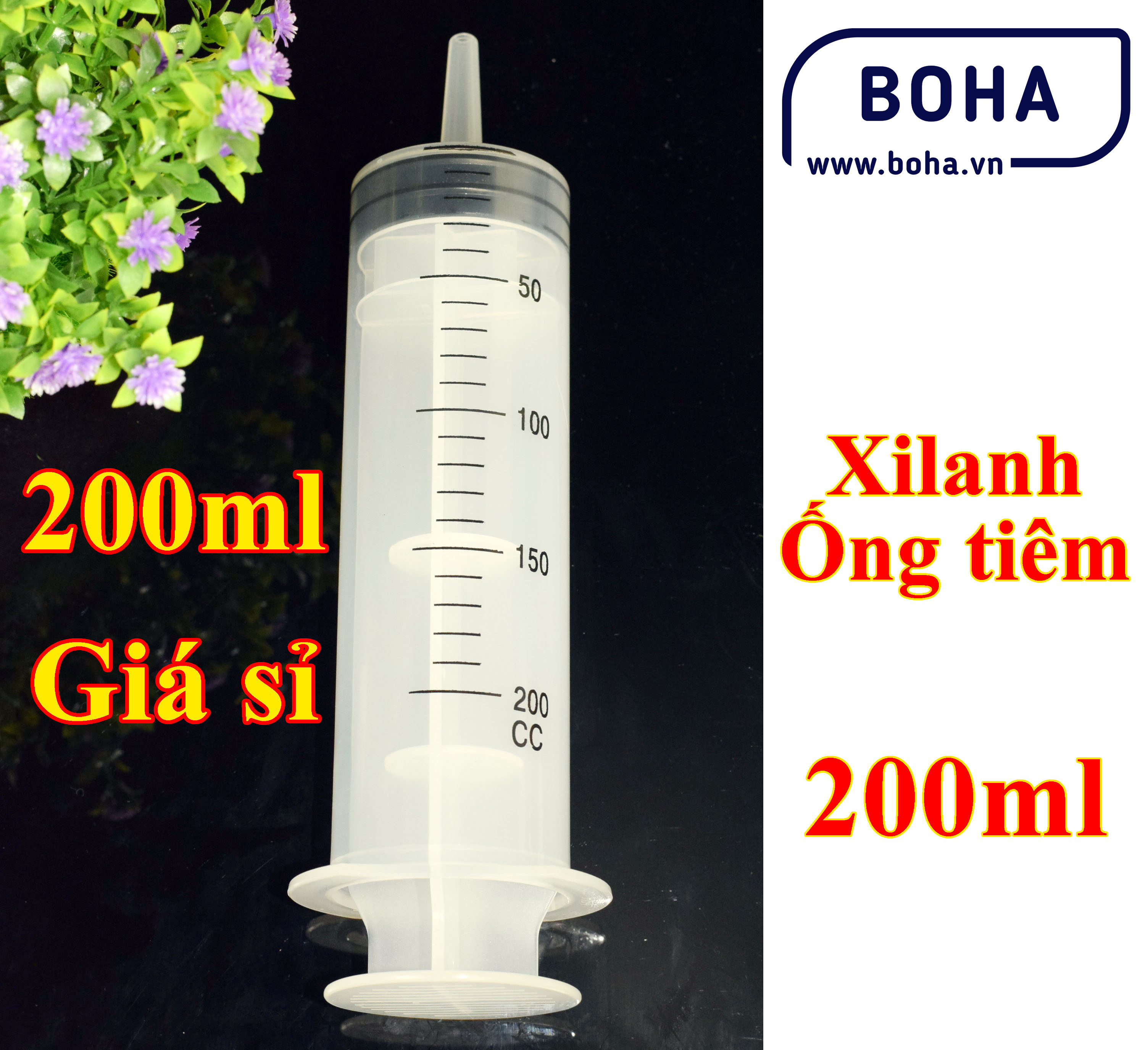 Ống tiêm 200ml, Xilanh 200ml, ống tiêm 200cc, xilanh 200cc, ống tiêm cỡ lớn - XL200