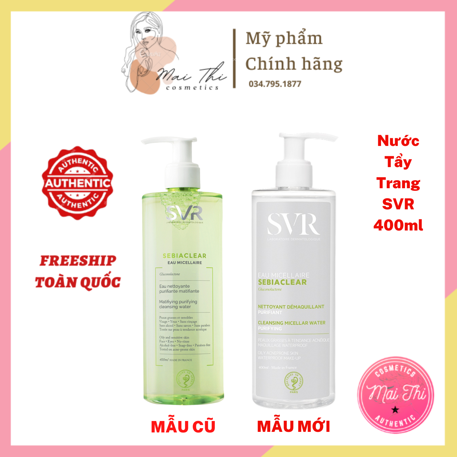 Nước tẩy trang SVR Sebiaclear Eau Micellaire 400ml