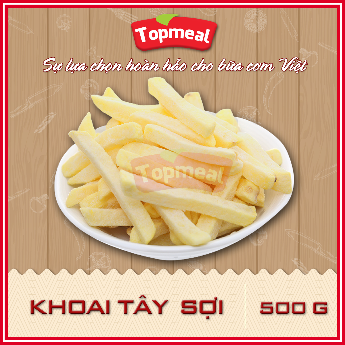 HCM -Khoai tây cắt sợi đông lạnh 9x9mm (500g) - Thích hợp chiên giòn bao ngon - [Giao nhanh TPHCM]