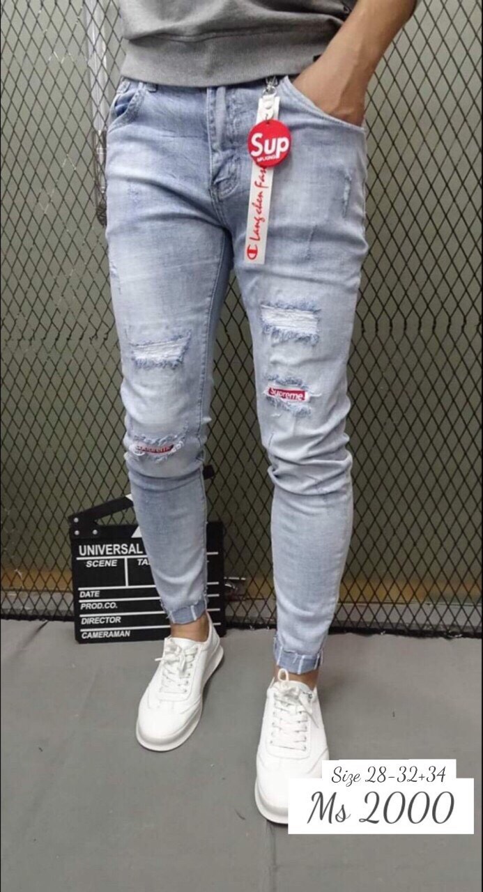 Quần jean nam đẹp dáng suông chất jean co dãn nhẹ