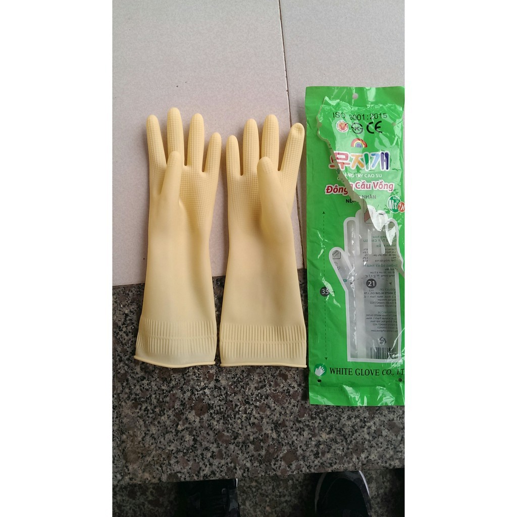 1 đôi găng tay cao su đông cầu vồng