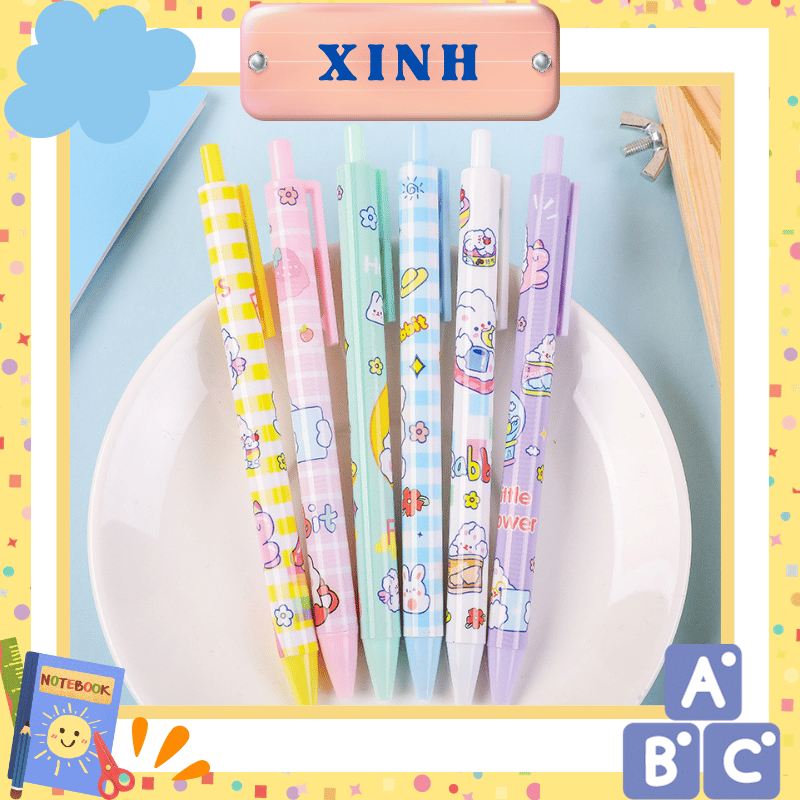 Bút bi nước mực đen Thỏ dễ thương, bút gel hình cute