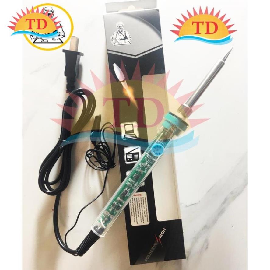 Mỏ hàn chì cao cấp điều chỉnh nhiệt độ 60w - no 907 soldering iron viền xanh