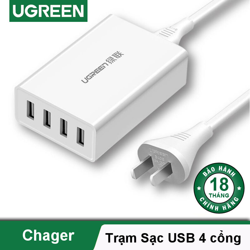 Trạm sạc 4 cổng USB, hỗ trợ sạc nhanh QC/FCP UGREEN CD102 Trạm sạc 4 cổng USB, hỗ trợ sạc nhanh QC/FCP UGREEN CD102