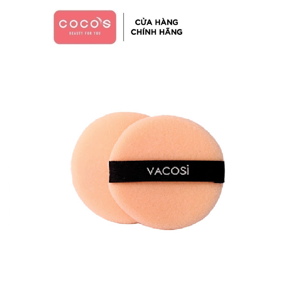 Bịch 2 bông phấn khô tròn nhỏ vacosi small round puff 2pcs - bp01