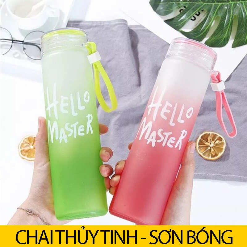 Chai bình thủy tinh Hello Master 400 - 450ml - Chai thủy tinh dây xách