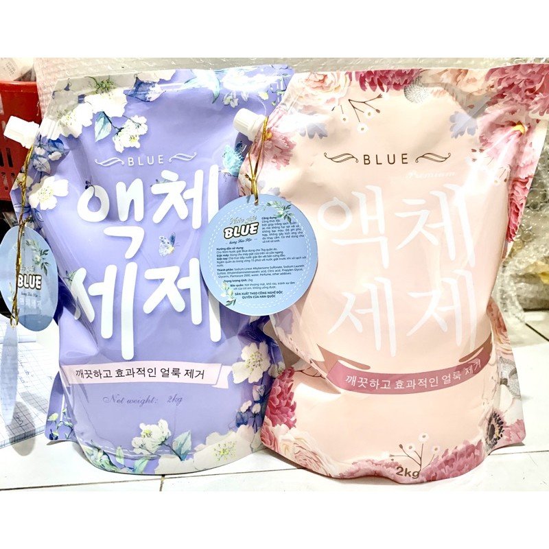 [ GIÁ SỈ ] Nước giặt BLUE Hàn Quốc 5 trong 1 túi 2 kgs, có 2 loại hương để khách thoải mái lựa chọn – Hương Hoa Hồng , Hương Thảo Mộc