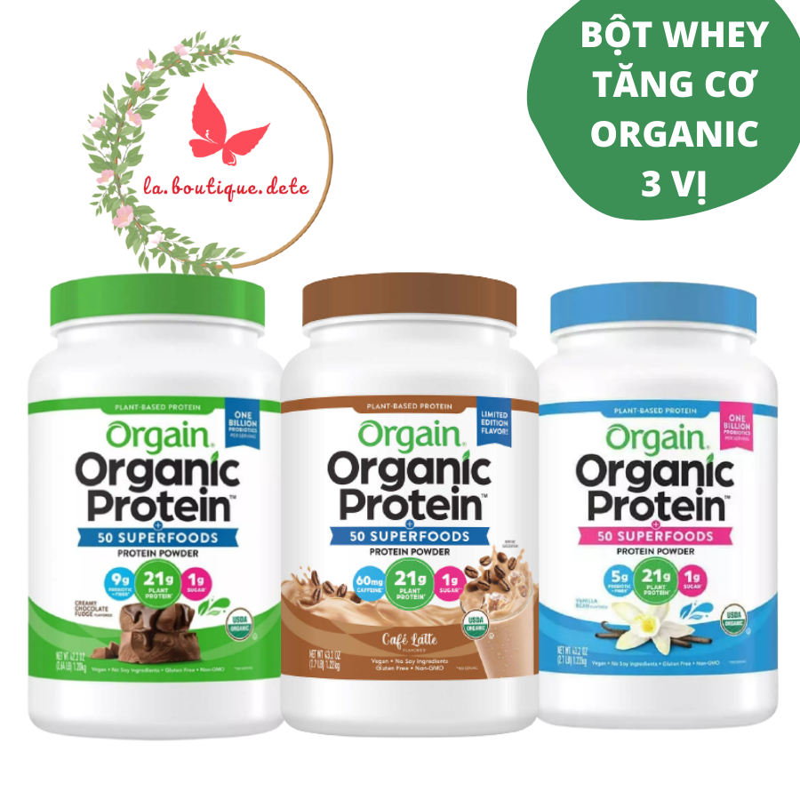 Bột Protein Whey hữu cơ bổ sung đạm Orgain Organic Plant Based Protein & Superfoods Powder 1.22kg