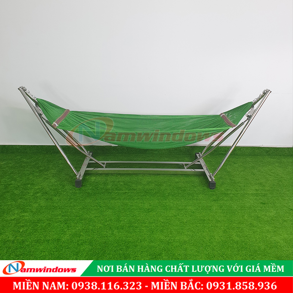 Bộ Võng Xếp Khung Inox Vuông Minh Quốc - chịu lực 300kg, khung dày chắc chắn - Cửa hàng Namwindows