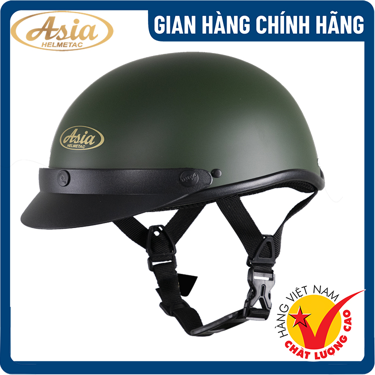 Nón Bảo Hiểm Xe Máy- Asia MT-105 Trơn - Hàng Chính Hãng, Bảo Hành 1 Năm