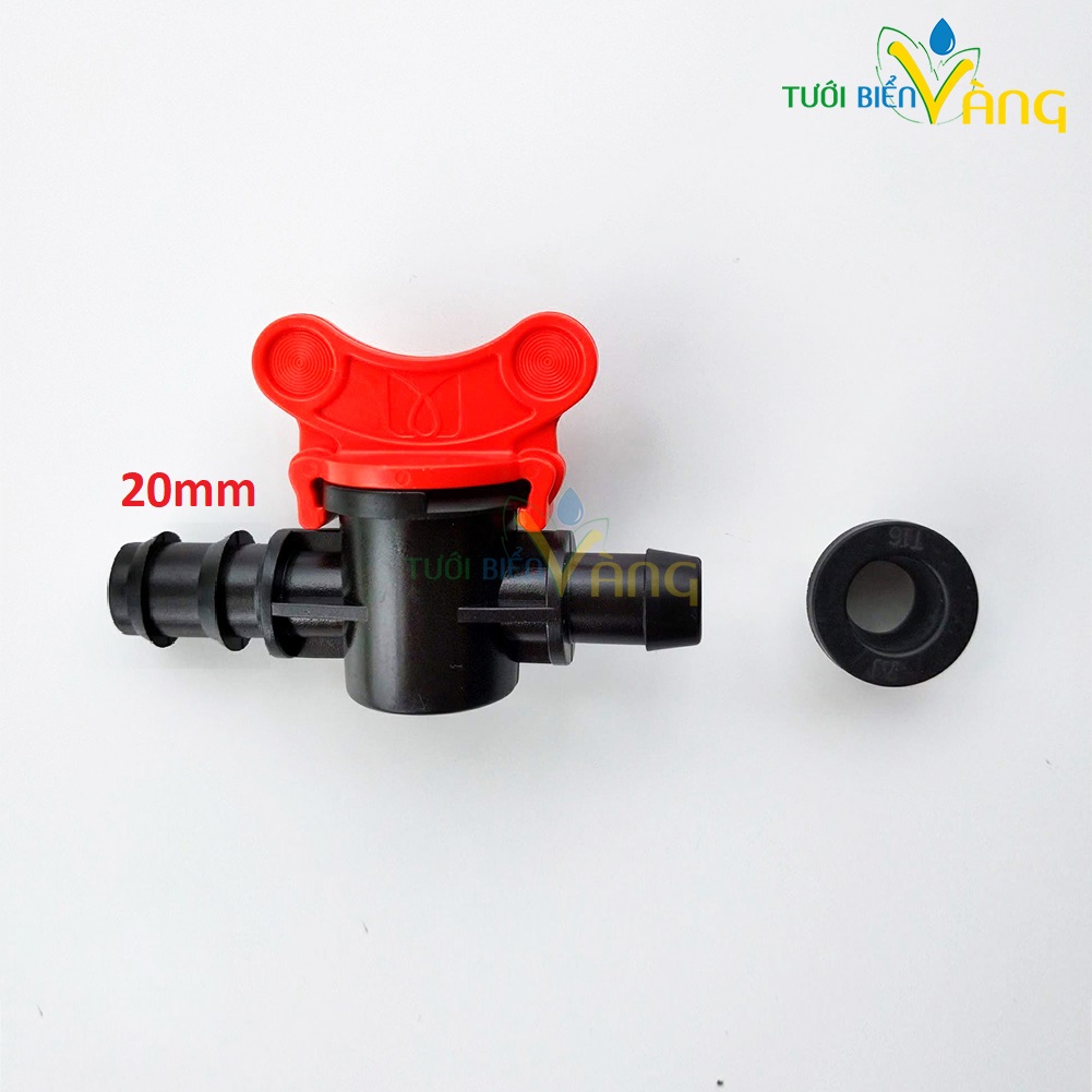 20 khởi thủy 20mm có van điều chỉnh kèm ron 16mm, van khởi thủy 20 khoan lỗ khởi thủy 16mm