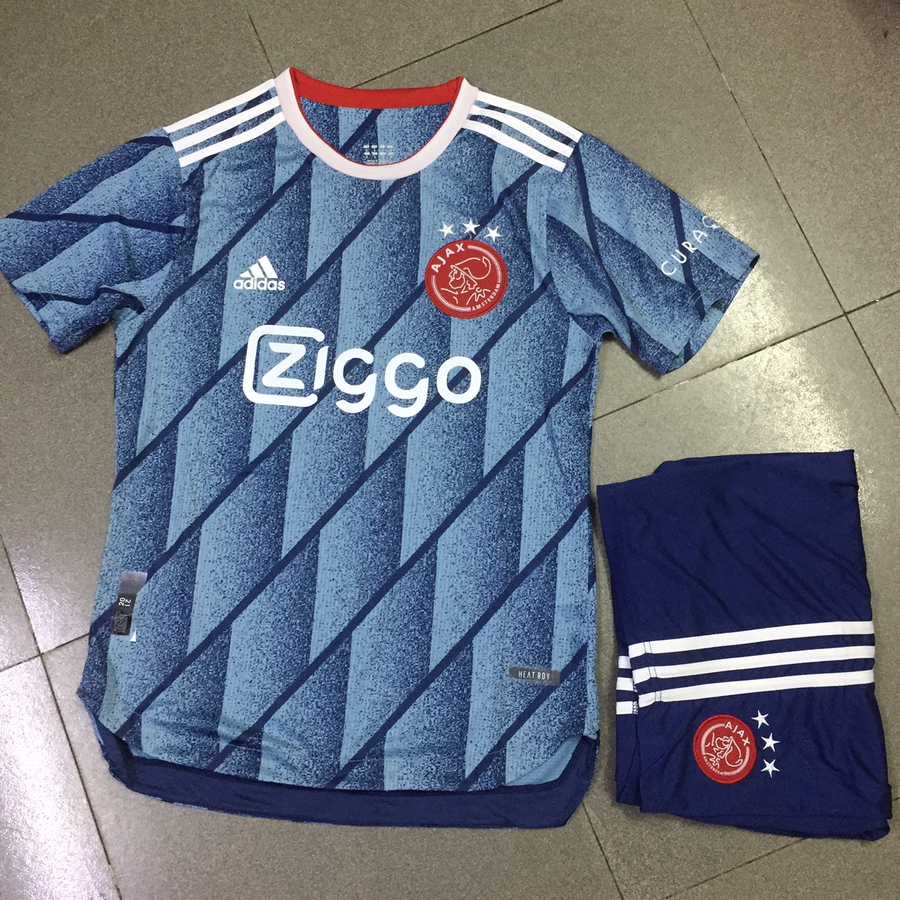 Bộ quần áo bóng đá Ajax xanh sân khách hàng F1 thun thái cao cấp