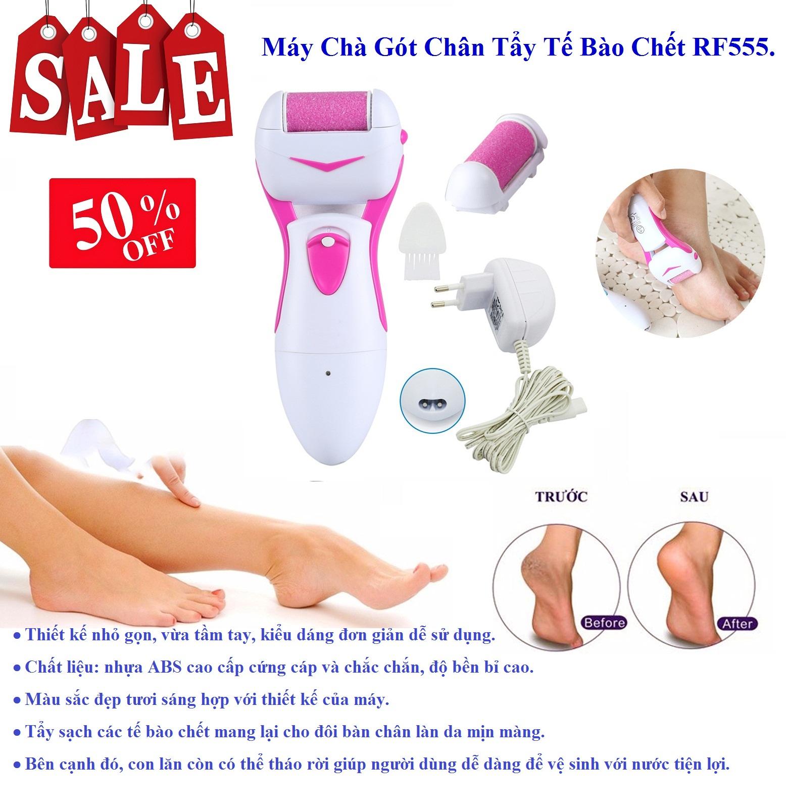 Máy chà gót, Máy chà gót chân tẩy tế bào chết RF555 cao cấp, nhanh chóng loại bỏ các vết chai sạn , tế bào chết , mang lại gót chân mịn màng, bảo hành uy tín 1 đổi 1.