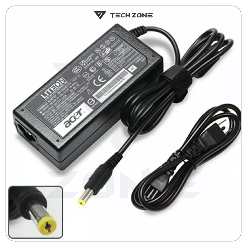 Bộ dây cáp và sạc laptop acer, adapter 19v - 4.74a - 90w, sạc dùng cho các đời máy acer techzone