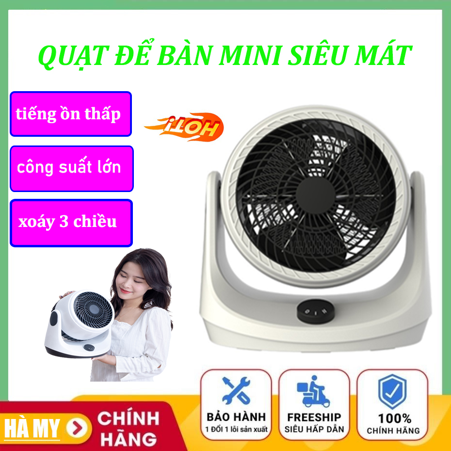 Quạt để bàn mini, quạt tích điện để bàn văn phòng 3 Tốc Độ Gió Xoay 180 Độ, quạt gió mini siêu mát ,Quạt Mini Tích Điện, Quạt Mini Sạc Điện