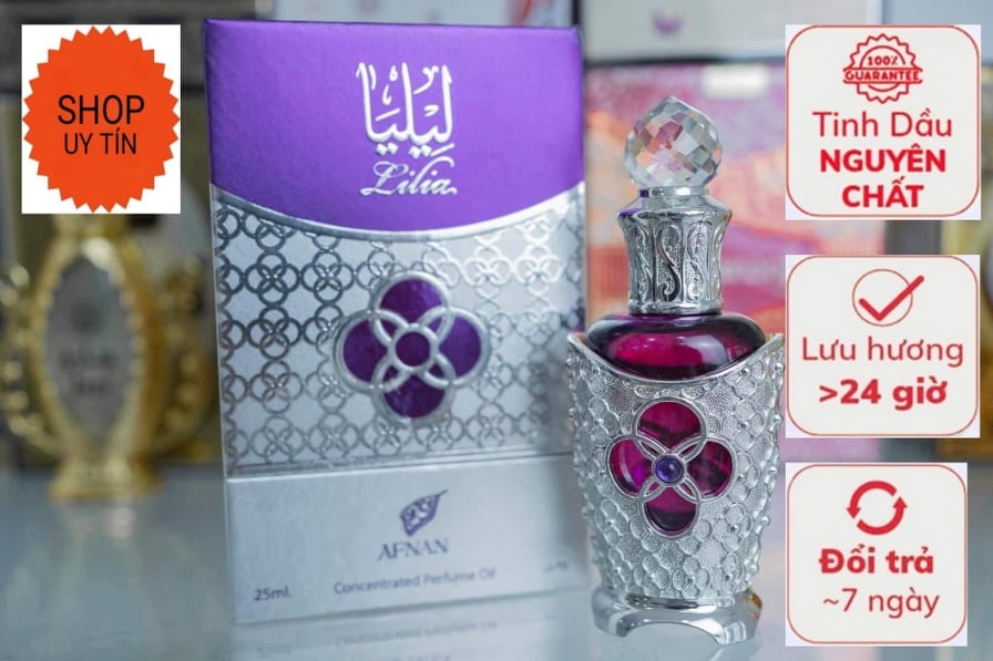 Tinh dầu nước hoa nội địa dubai lilia 25ml cho nữ hương hoa nhài thanh lịch, nữ tính