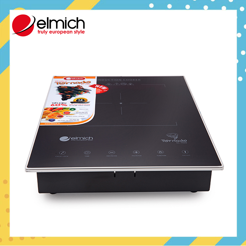 Bếp điện từ cao cấp thông minh hàng nhập khẩu Elmich EL-7950 - Có hẹn giờ - Cảnh báo âm thanh - Hàng chính hãng Elmich nhập khẩu Cộng Hòa Séc