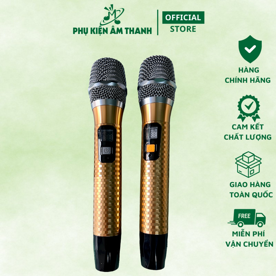 Micro loa kéo da cá vàng cao cấp dành cho loa kéo, karaoke không dây