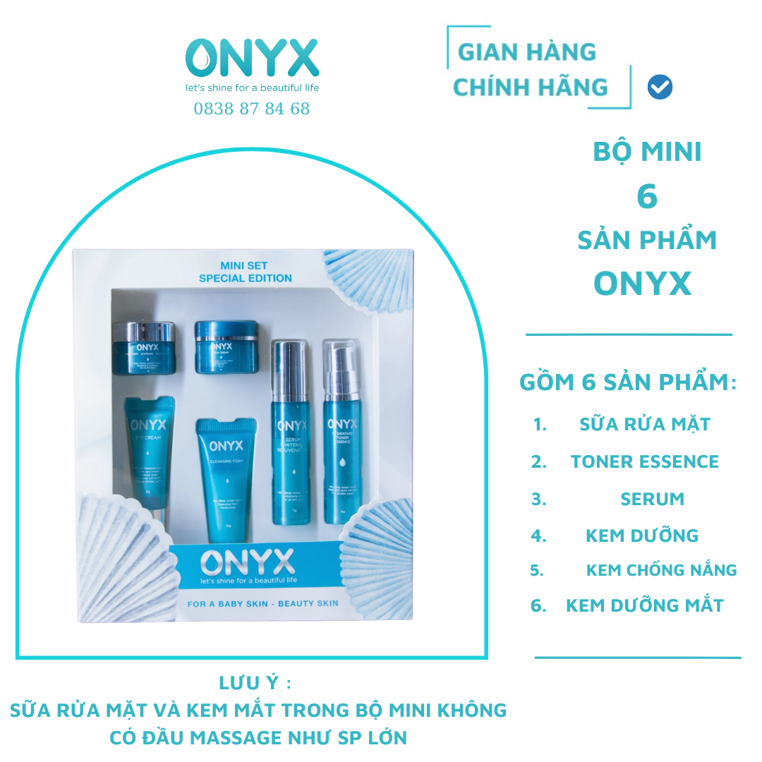 Bộ dưỡng da mini 6 sản phẩm |onyx cosmetics bảo thy