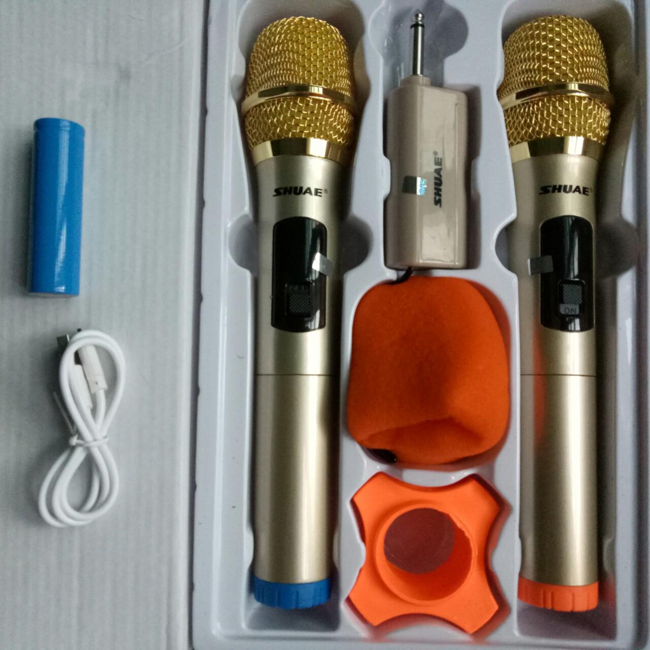 Micro loa kéo - bộ 2 micro không dây cho loa kéo uhf wireless-sóng uhf