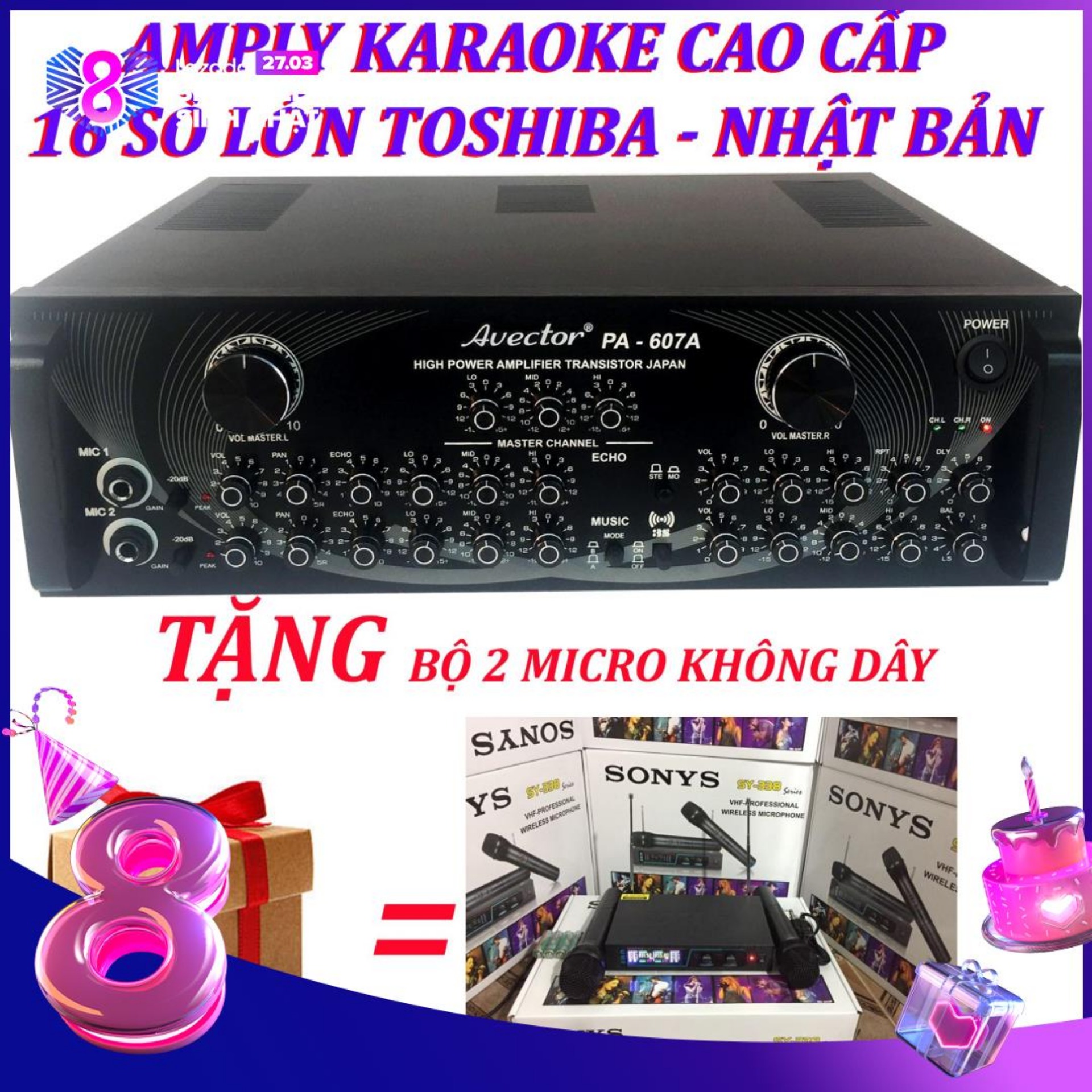 Trả góp 0%Ampli karaoke Amply nghe nhạc CAO CẤP AVECTOR 607A hát karaoke