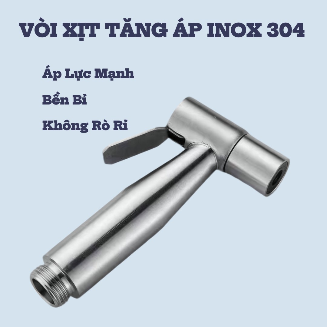 Vòi xịt vệ sinh Toilet Inox 304 Cao Cấp Tăng áp Lực Nước Siêu Mạnh K125