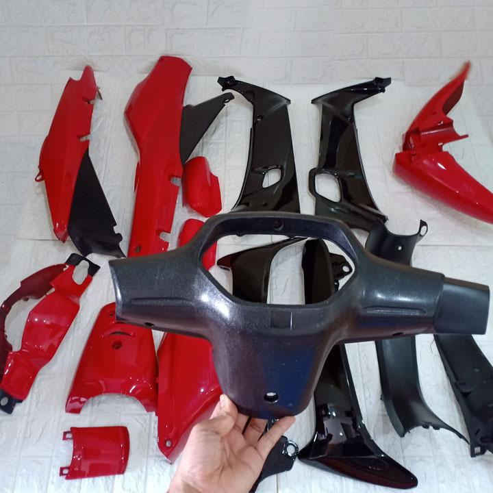 [TẶNG TEM] Dàn áo nhựa ABS nguyên sinh dành cho xe Wave ZX màu Đỏ cờ siêu bền đẹp - có TẶNG BỘ TEM 3 lớp xịn, độ xe máy siêu chất