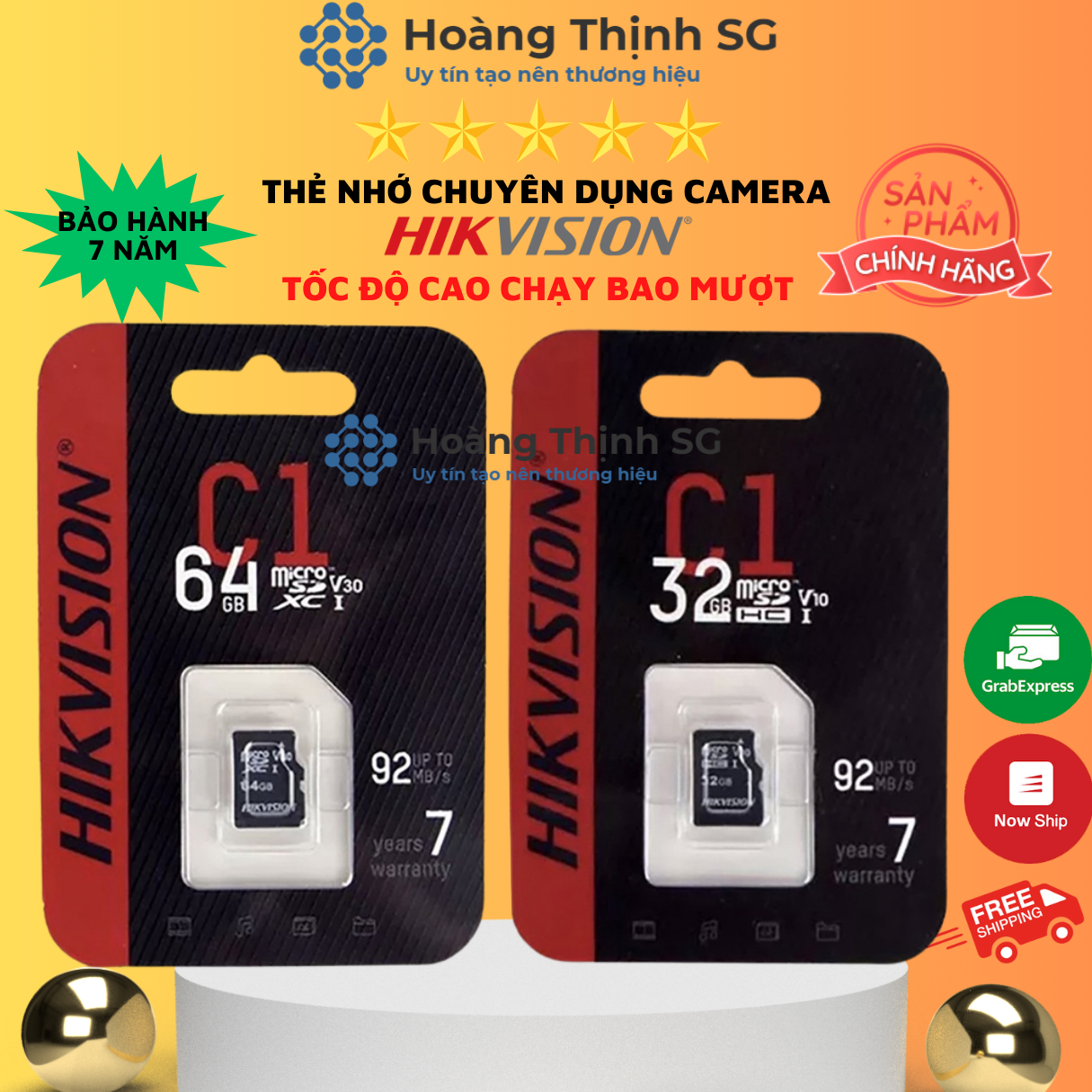 Thẻ nhớ 32gb 64gb microsd hikvision tốc độ 92mb/s class 10, thẻ nhớ 64gb microsd cho camera - hàng chính hãng