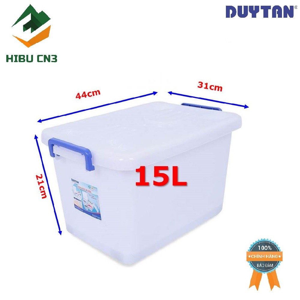 [HCM]Thùng Vuông có bánh xe Duy Tân 15Lit (44 x 31 x 21 cm) No.749 giúp bảo quản đồ đạc luôn được gọn gàng sạch sẽ