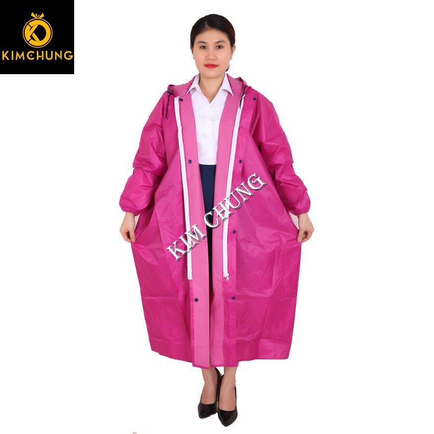 [HCM]Áo mưa dây kéo có nút gài vải dù VẨY CÁ cao cấp siêu nhẹ siêu bền (Size 2XL 3XL từ 1m5-1m75)