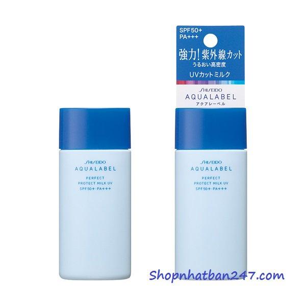 Sữa dưỡng da chống nắng Shiseido Aqualabel Perfect Protect Milk UV SPF50+ PA+++