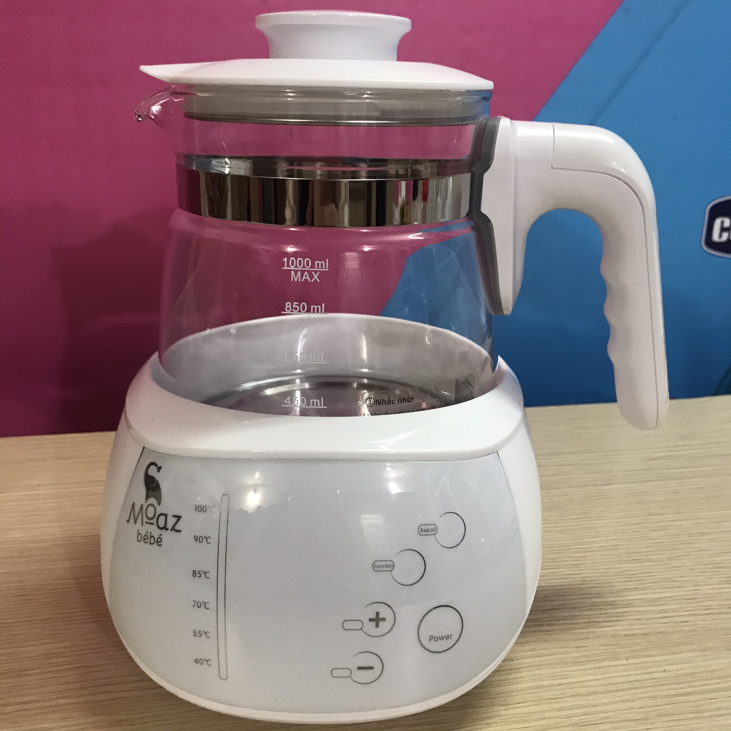 Bình đun nước thông minh moaz bebe 1000ml