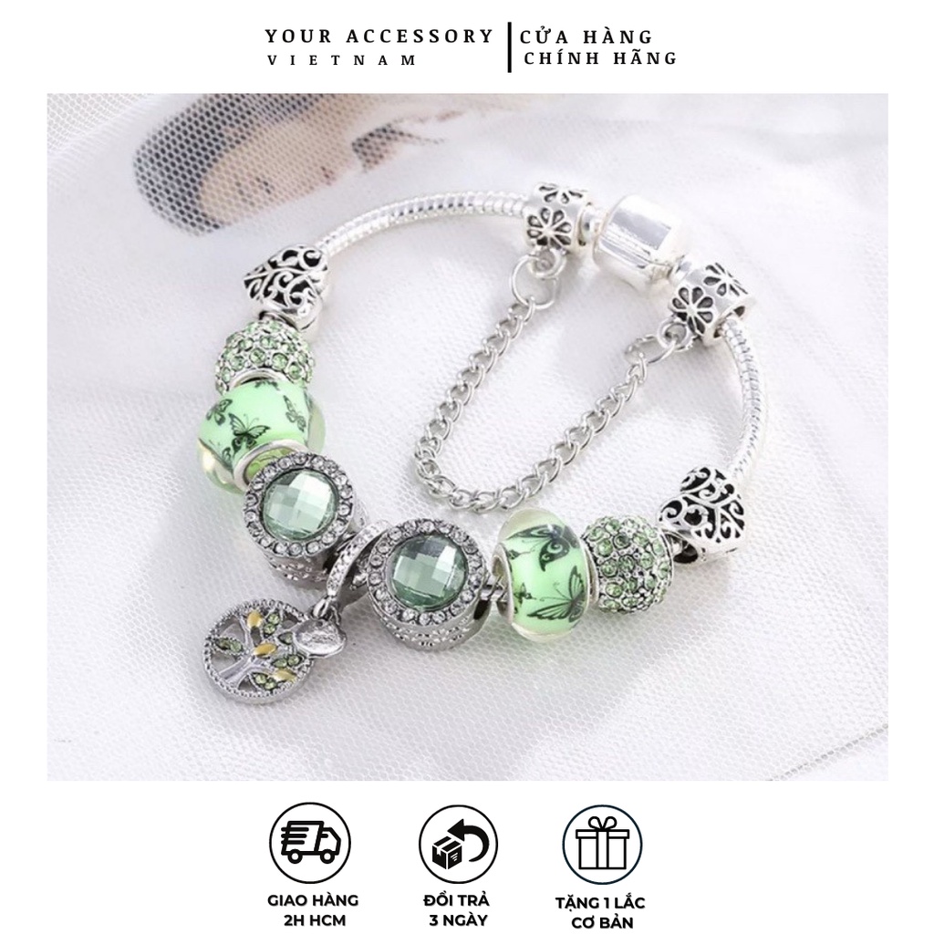 Vòng tay nữ mạ bạc 925 kiểu Pandora cao cấp YA23