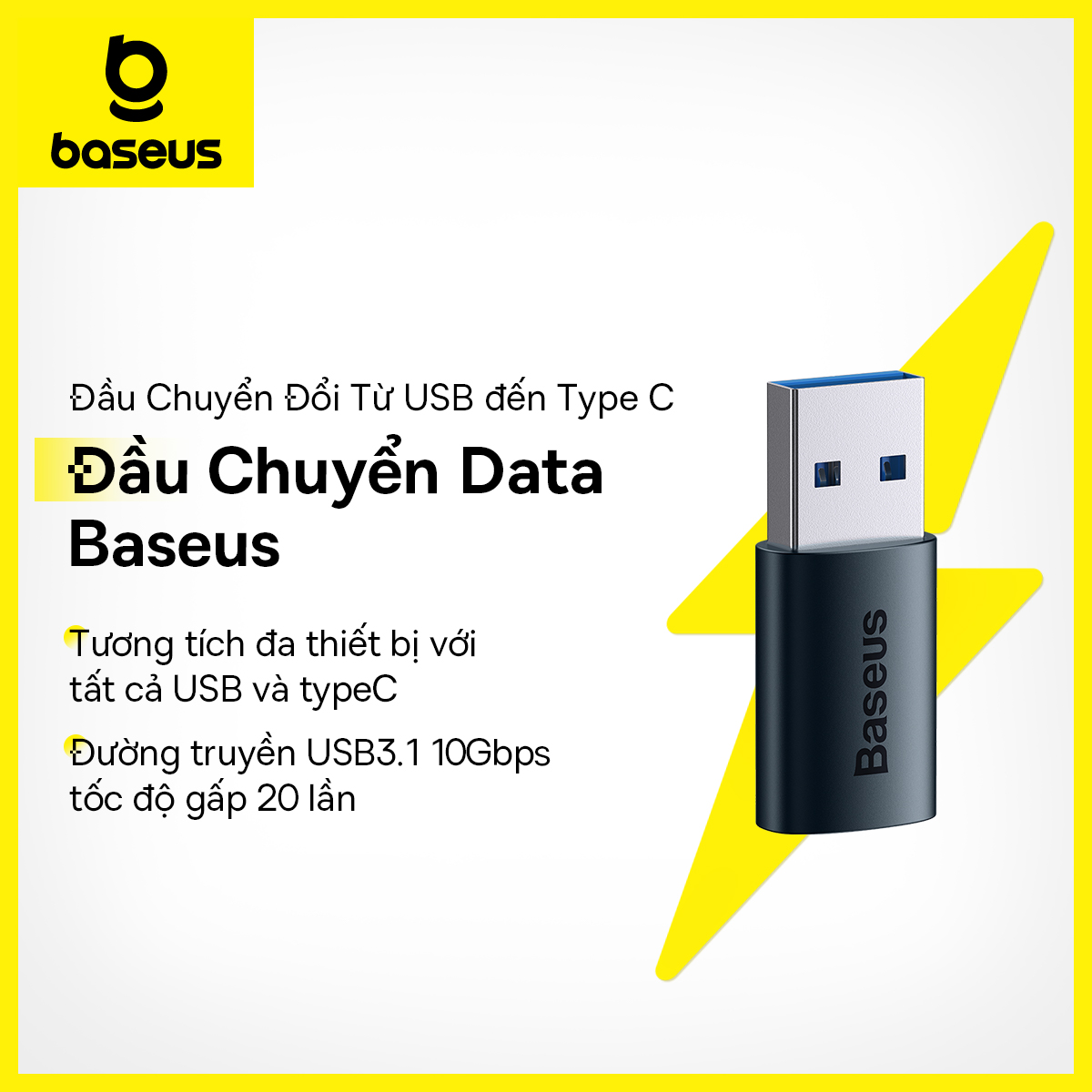 - đầu chuyển đổi baseus từ đầu usb - type c